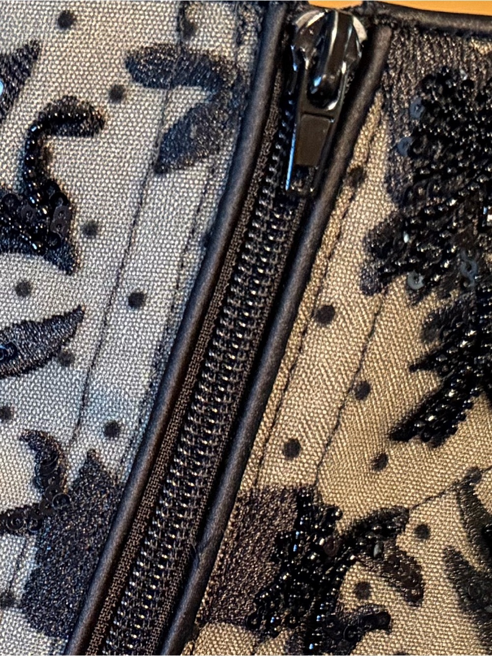 Betsey Johnson Black Beaded Floral Mesh Ankle Boots - Picture 7 of 10